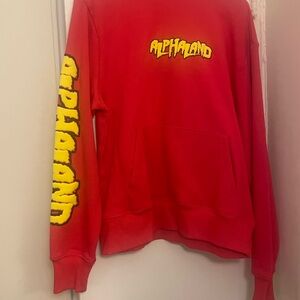 Alphalete Red Crewneck Sweater with Yellow Accents